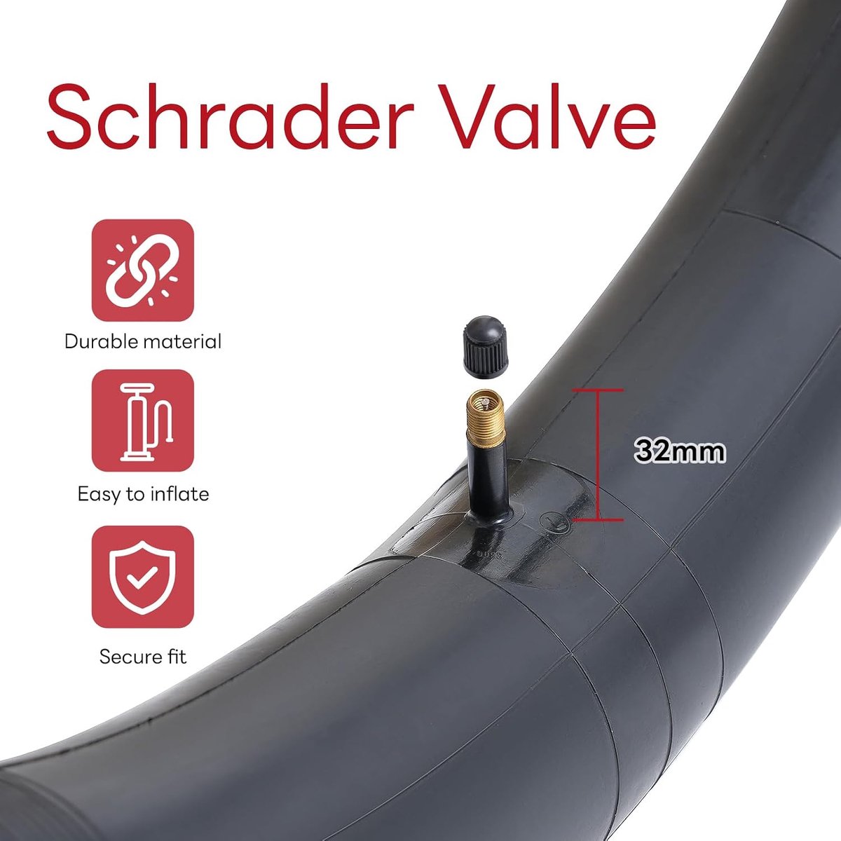 26x4,0/4,5 Fietsbuizen 26x4.0 26x4,5 vervangende binnenbanden voor fiets, betrouwbare 26 inch fiets binnenbanden 32 mm Schrader-ventiel,voor weg/berg/vetfiets Fietsbuizen (2 stuks)
