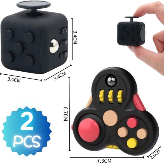 2 Stuks Fidget‑Cube Sensorisch Speelgoed, Fidget Pad Kubus — afbeelding 2
