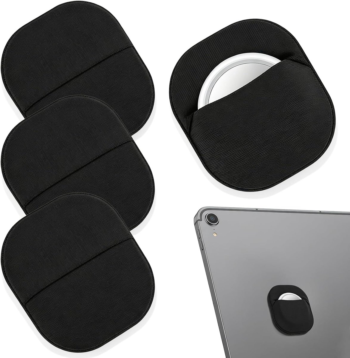 Beschermhoezen voor Bluetooth-tracker, stoffen houder voor detectieapparaten, universele bevestiging voor portemonnee, bagage, auto en persoonlijke voorwerpen, 4 stuks