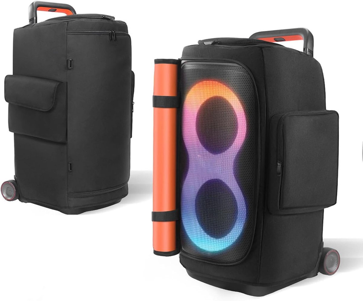 Compatibel met JBL PartyBox 520, draagbare luidspreker stofhoes opbergtas voor buiten reizen / thuis opslag, met zijvakken