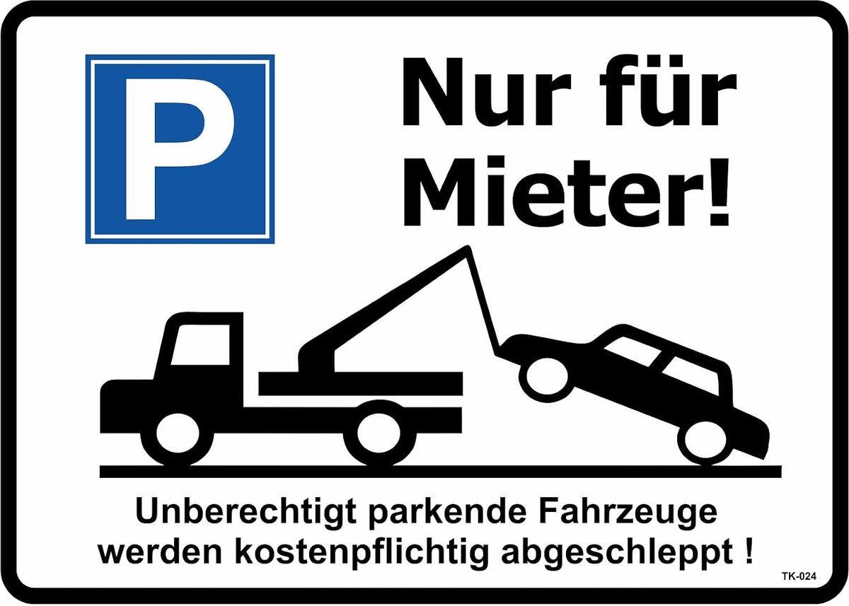 Alleen voor huurders stickers parkeren verboden vinyl bord zelfklevende kaart sticker TK- 024