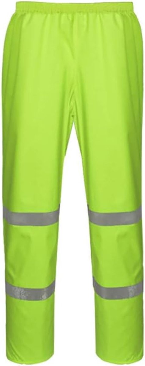 Reflector waterdichte werkkleding broek ademende outdoor regenbroek voor mannen vrouwen, XL, geel