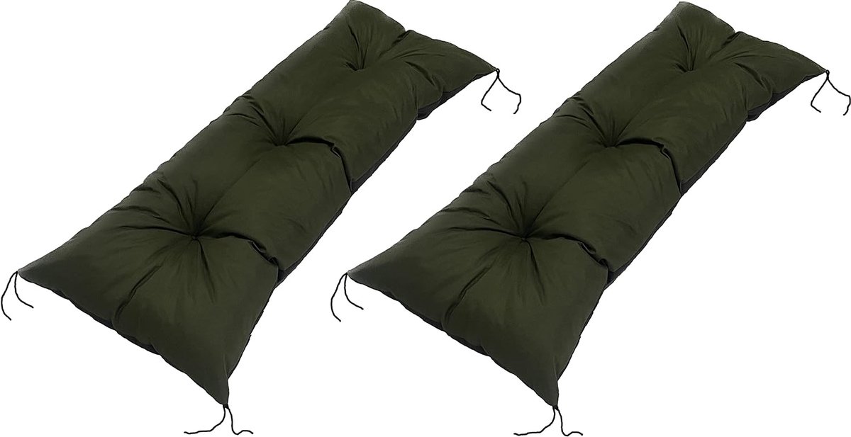Zitkussen en bankkussen 120 x 40 cm - palletkussens voor buiten waterdicht - palletkussens - schommelstoelkussens - tuinstoelkussens hoge rugleuning (set 2) groen
