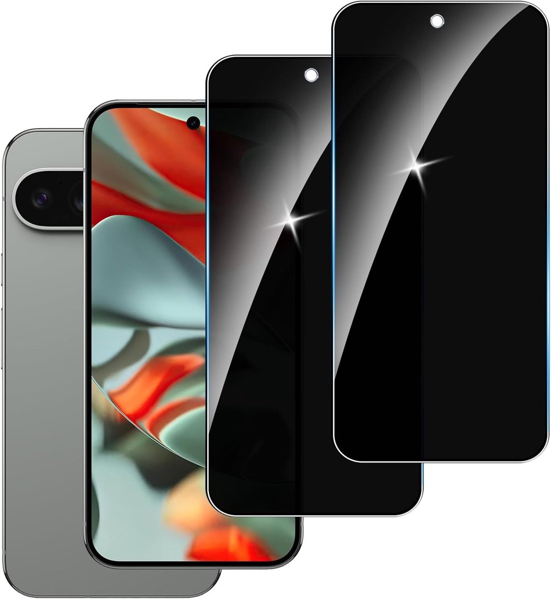 【2 stuks】privacy schermbeschermer voor Google Pixel 9 Pro XL,Anti-Spy aangemaakte glas Screen Protector,9H hardheid,Gemakkelijk te Installeren,Anti-kras,Geen Luchtbellen