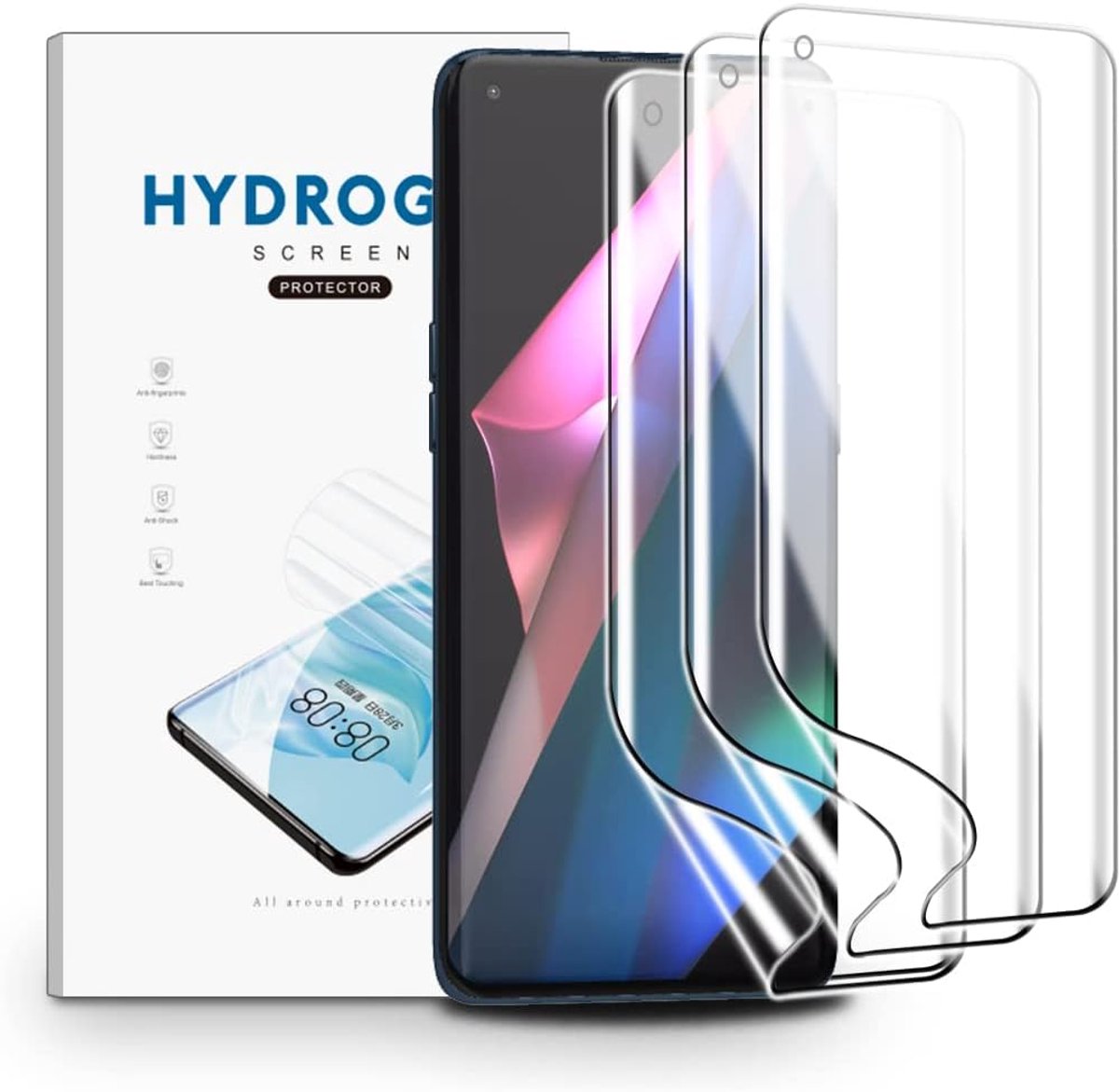 Schermprotector voor Oppo Find X3 Pro/Find X3, 3 Stuks Schermbeveiliging Ultra Helder, TPU Flexibele Beschermende Zachte Film, Krasvast