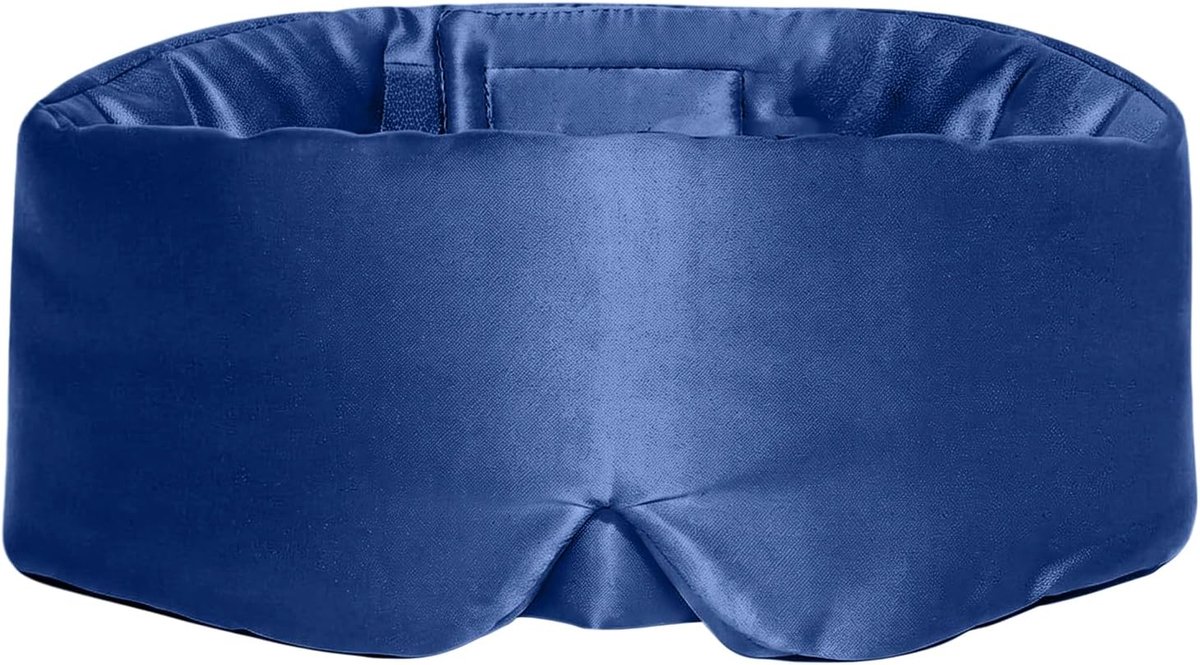 Verduisterende slaapmasker, verstelbare band, 100% moerbeizijde oogmasker, ademend, voor mannen en vrouwen, marineblauw