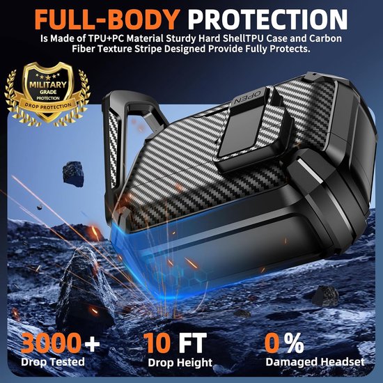for AirPods Pro 3 Case, Carbon Fiber Texture-Black — afbeelding 4