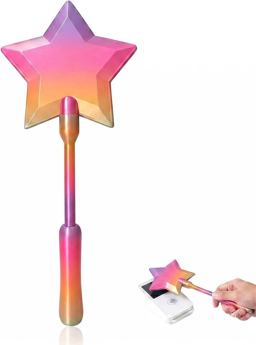 Toverstaf voor creditcards, 30 cm, lange betaalkaart, 3D-regenboogdesign, ideaal voor reizen, nachtuitstapjes en dagelijks gebruik, licht en duurzaam