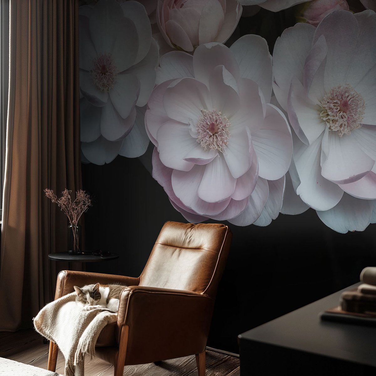 Coloray Vliesbehang - Wit Snellijm Behang - 104x70 cm - Een Delicaat Boeket Fotobehang Vlies - Hal behang Bloemen En Planten - Muurschildering - Woonkamer behang