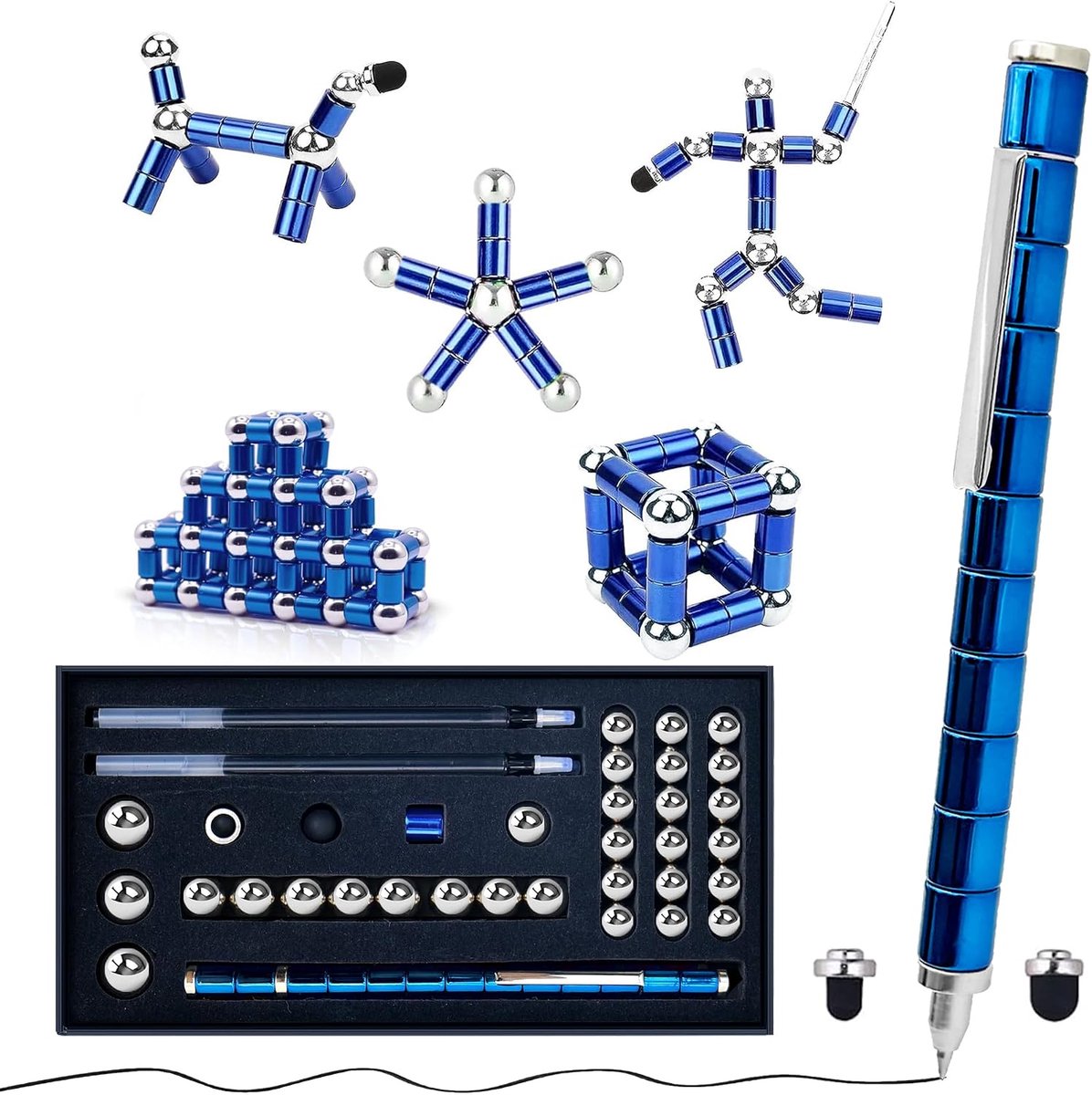 Anti-stress-pen, magnetische pen, anti-stress-speelgoed, sympathieën voor het verlichten van stress en angst, sensorisch speelgoed, ideale originele cadeaus voor jongeren en volwassenen, mannen