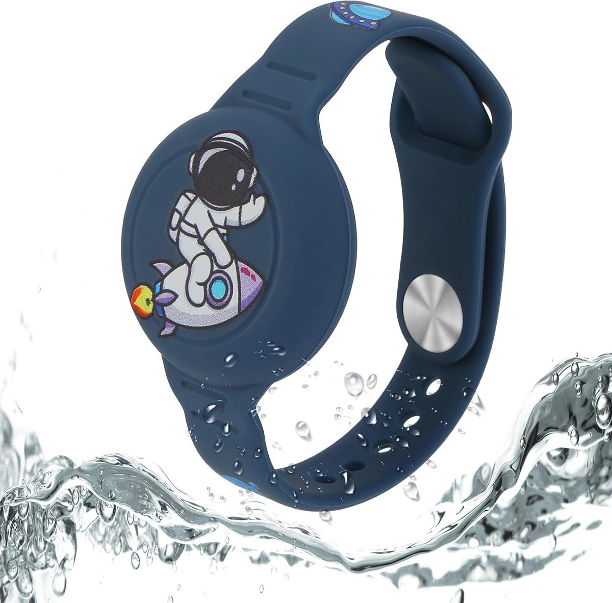 armband voor AirTag waterdicht, anti-verlies en krasbestendig, beschermhoes voor kinderen, jongeren en senioren (Astronaut)