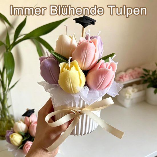 siliconen vormen, tulpen, 4 stuks, tulpen, bougie moule, gemakkelijk uit de vorm te verwijderen, kaarsvorm, voor sojawas, bijenwas, aromatherapie, handgemaakte zeep — afbeelding 4
