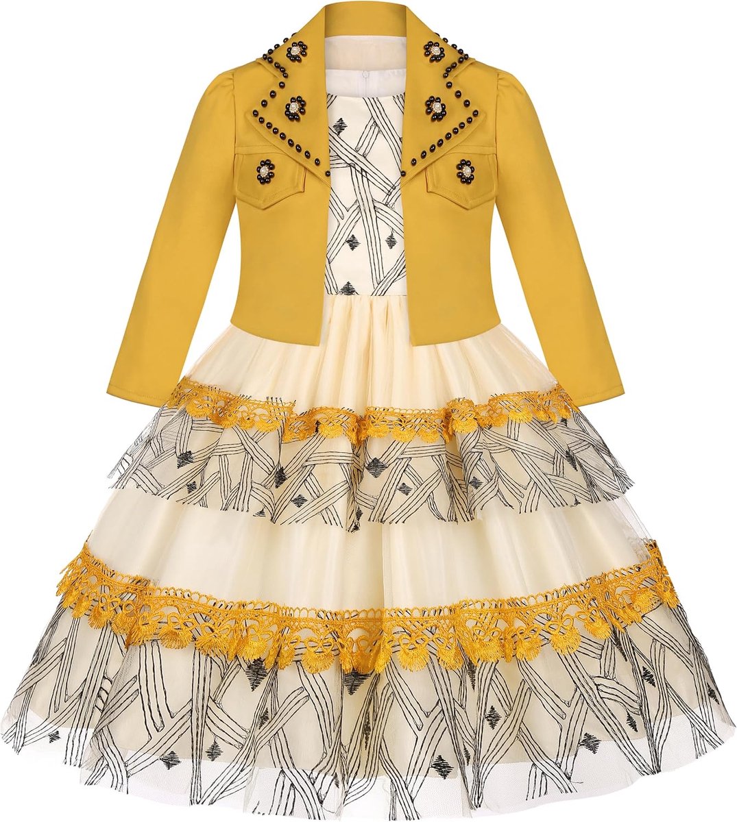 Off Shoulder Bruidsmeisje Prinses Bruiloft Feest Verjaardag Strik Kinderen Prom Baljurk Avondjurk Blauw 5-6 jaar oud