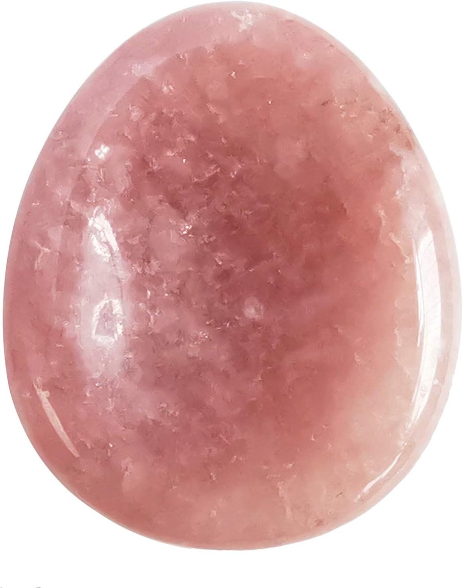 aardbeikwarts waterdruppel chakra duim zorgen steen, stress relax genezing Reiki kristallen zakken palmstenen