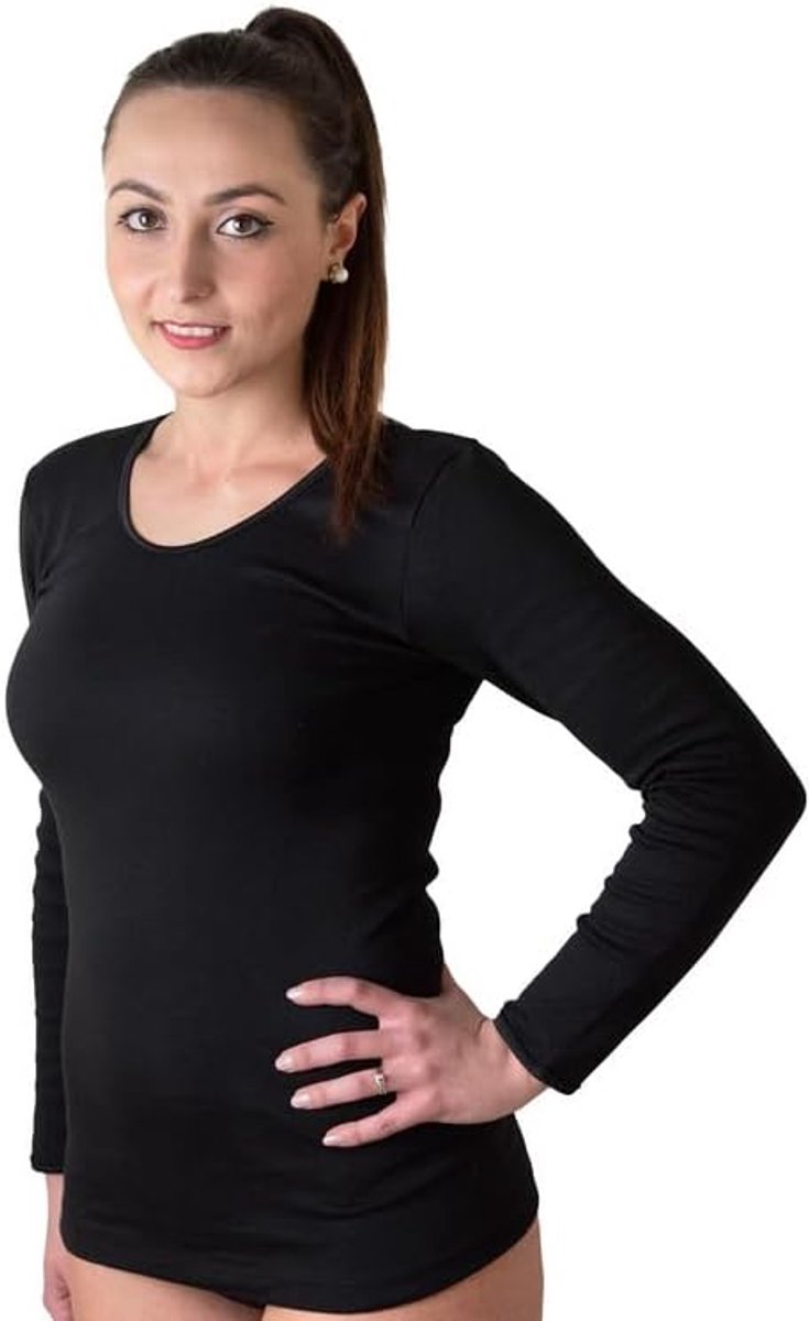 Day Intimo Eccezionale – 3-pack dames onderhemden met lange mouw van warme katoen met kant of satijnen bies, Made in Italy