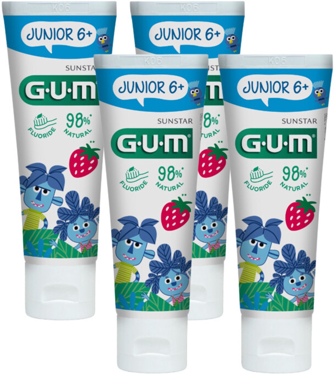 GUM - Tandpasta Junior 6+ - 4 x 50 ml - Voordeelverpakking
