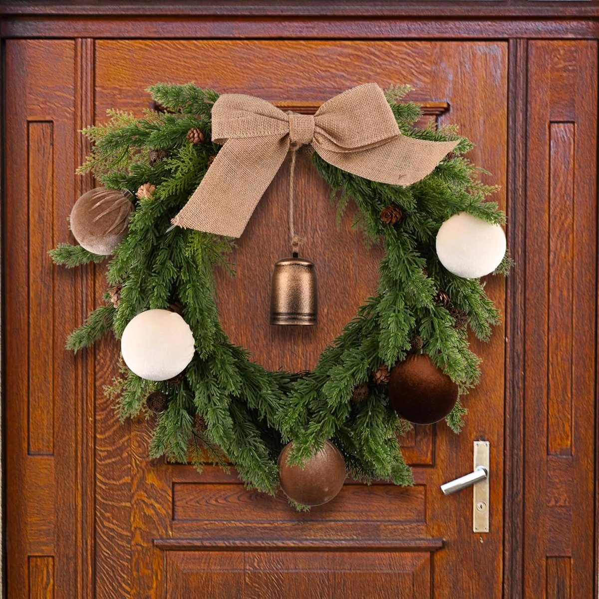 Bruine fluwelen kerstboomornamenten – 15-delige set onbreekbare ornamenten – Verschillende tinten bruin, neutraal en beige – 80 mm (3,15 inch) – foto 7
