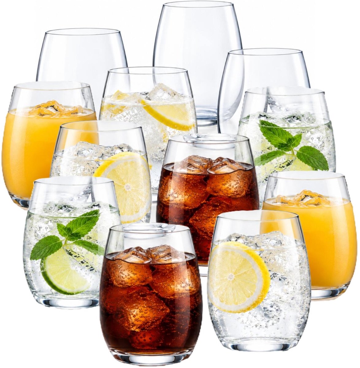 Luminarc Drinkglazen Tampa - 12x stuks - transparant - 360 ml - Waterglazen - Tumblers - Luxe uitstraling
