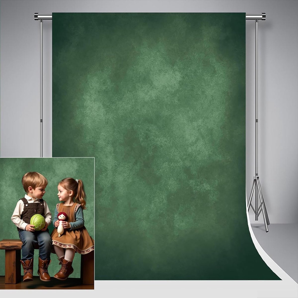 Abstracte donkergroene fotografie-achtergrond - 2,5x2,5m/8x8ft, scherpe textuur