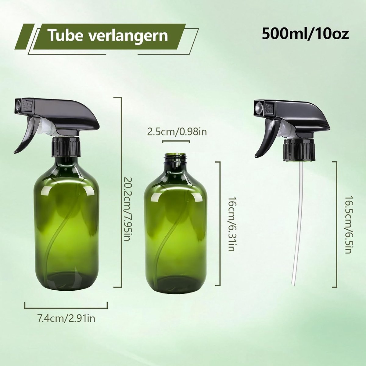 2 stuks 500 ml reinigingswaterspuitfles planten tuin, watersproeier spuitfles haarspuitfles, plantensproeifles (groen)