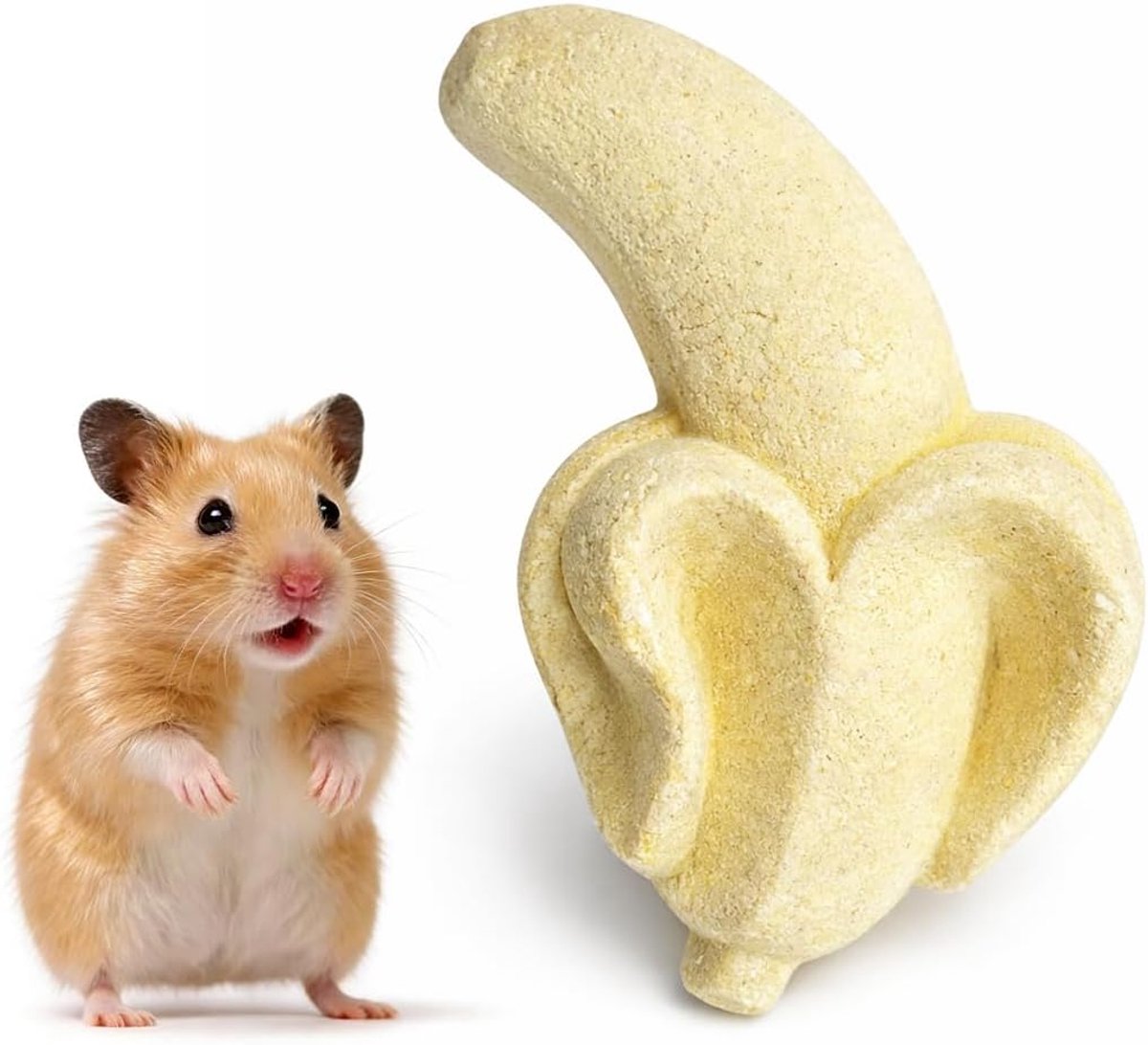 1 Pezzo Giocattolo Da Masticare Per Animali Domestici A Forma Di Banana Pietra Per Affilare In Minerali Per Criceto, Coniglio, Chinchilla E Roditori Giall