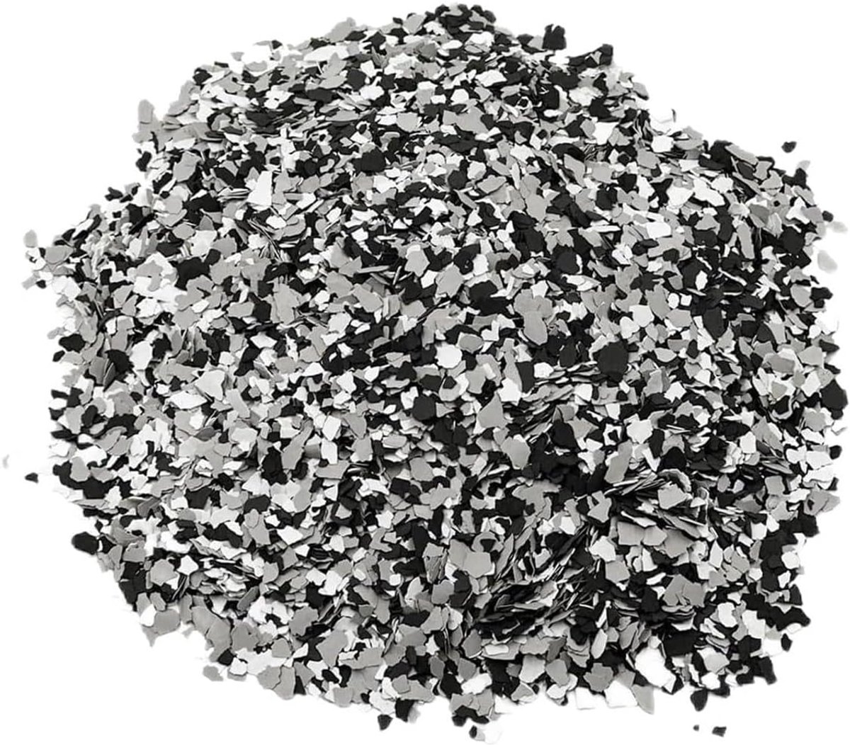 Verf decoratief – 500 g epoxy kleurchips wit, zwart, grijs 1-3 mm | binnen en buiten vloer- en wandcoating, garage, woonkamer, DIY-projecten