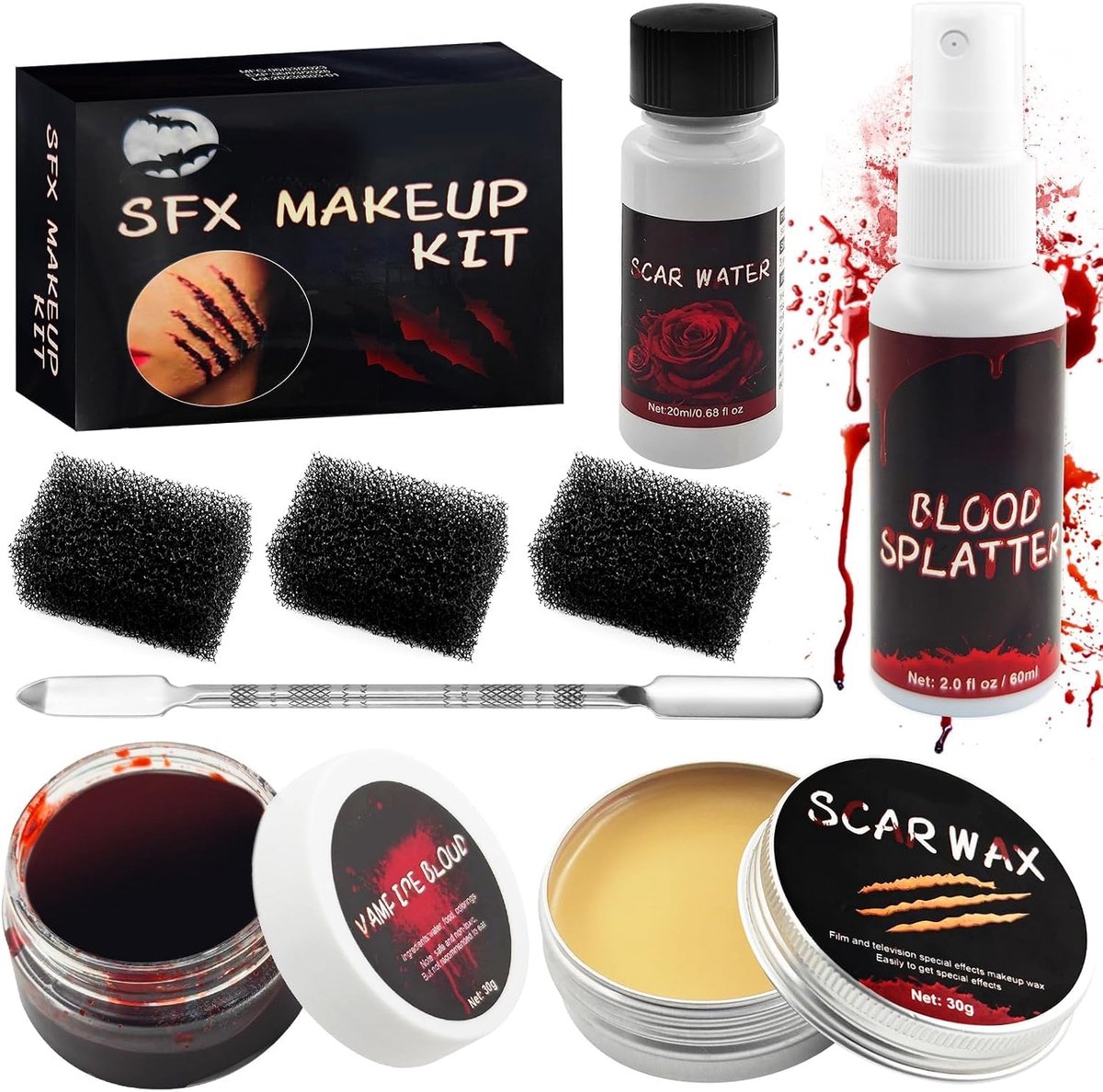 8‑Stuks Make‑upset Halloween, Krassen voor Zombie Vampier