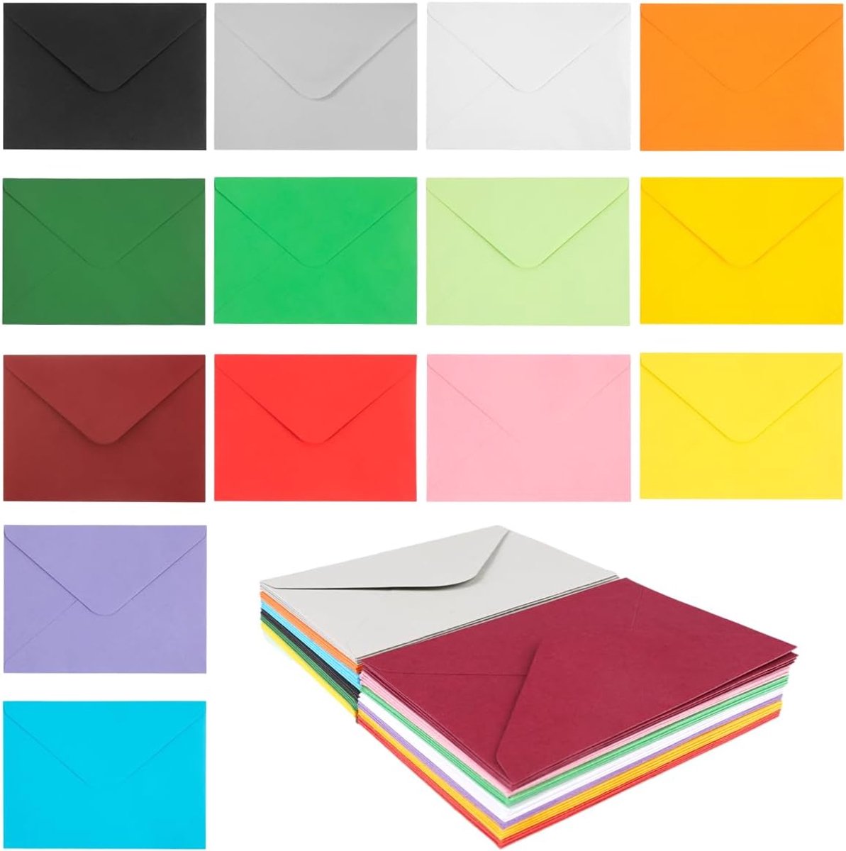 70 Kleurrijke Mini-Enveloppen 10,2×7Cm Voor Feestelijke Boodschappen