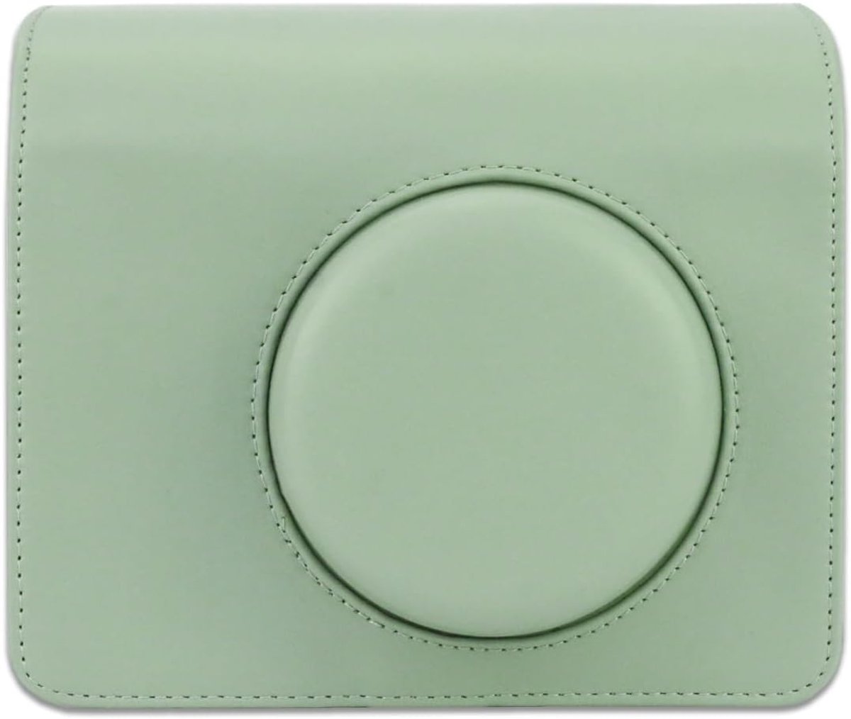 Compatibel met Fujifilm Instax Wide 400 camera, PU-lederen beschermhoes, afneembare riem, groen, modern