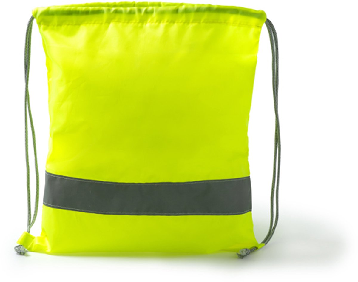 Rugtas met trekkoord Fluoriserend geel met extra Hoge zichtbaarheid strip