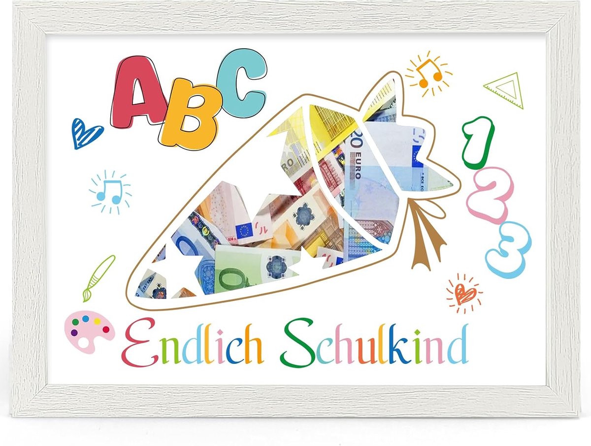 Geldcadeau voor de eerste schooldag, cadeau voor schoolkind, gepersonaliseerde cadeau voor de eerste schooldag, cadeau voor jongens en meisjes, geldcadeau voor de eerste schooldag, eindelijk cadeau