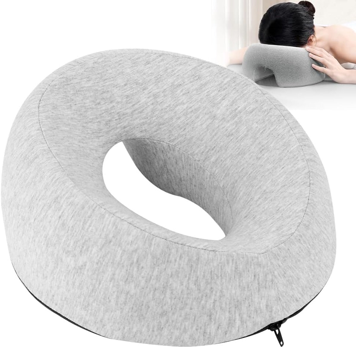 Hoofdgat, massage-gezichtswiegkussen, U-vormige massage hoofdsteun voor bed, traagschuim gezichtskussen voor spa, salon, massagebed, bureaus, scholen, thuis