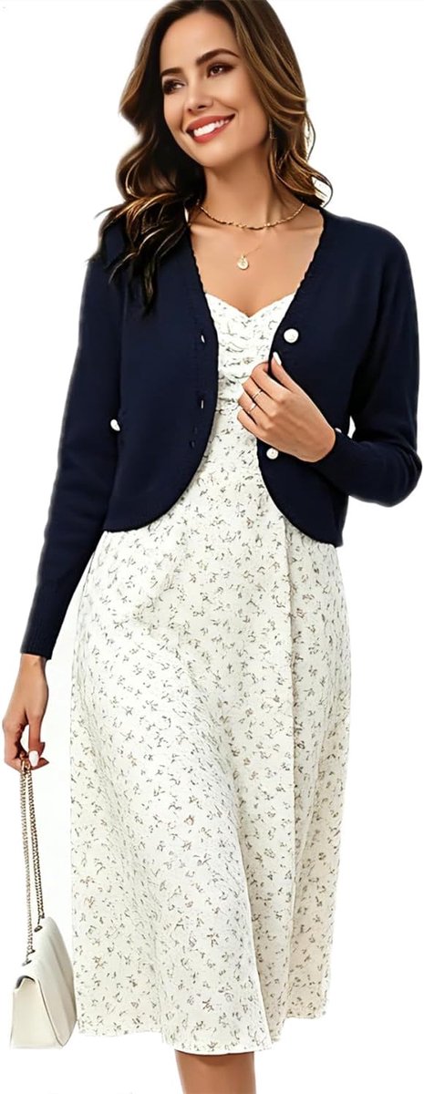 Vesten Lange Mouw Bijgesneden Bolero Shrug voor Lente Herfst