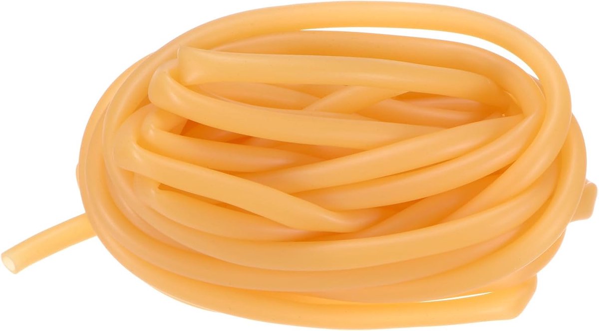 Natuurlijke latex rubberen buis, 1/4 inch [6 mm] ID x 11/32 inch [9 mm] OD 36ft lengte latex slang buis voor thuis/laboratorium/sport, zeer elastische band buizen [geel]