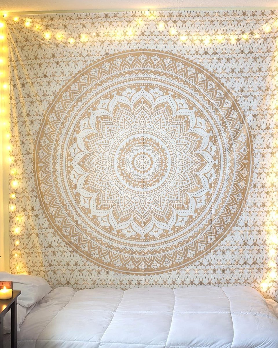 Wandtapijt voor slaapkamer esthetische psychedelische Boheemse mandala wandkleden trippy ombre wandtapijten hippie kamer decor twin sprei meditatie yogamat tapijt - 127 x 152 cm, blauw