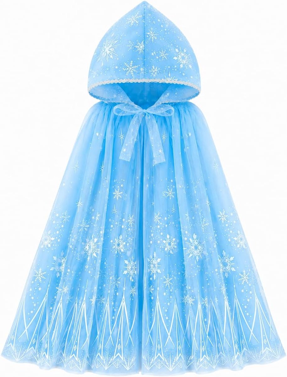 Prinsessencape met capuchon, kindercape, prinsessencape, glanzende tule cape, prinsessencape voor meisjes, voor prinsessenkostuum, Halloween, Kerstmis, cosplay, feest