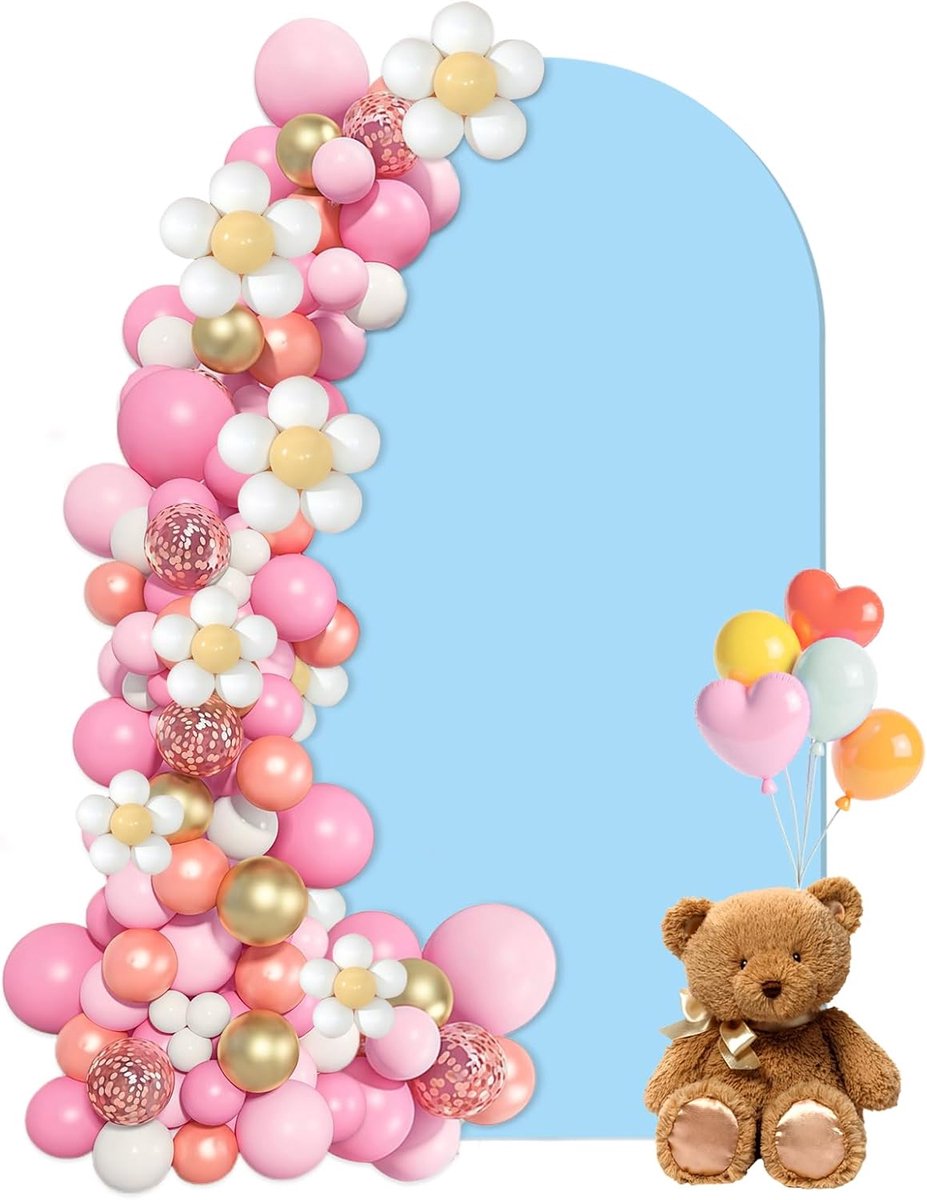 Ronde bovenkant, dubbelzijdige boogachtergrond, bruiloftsboogafdekking voor bruiloft, feestdecoratie, verjaardag, babyfeest, banket