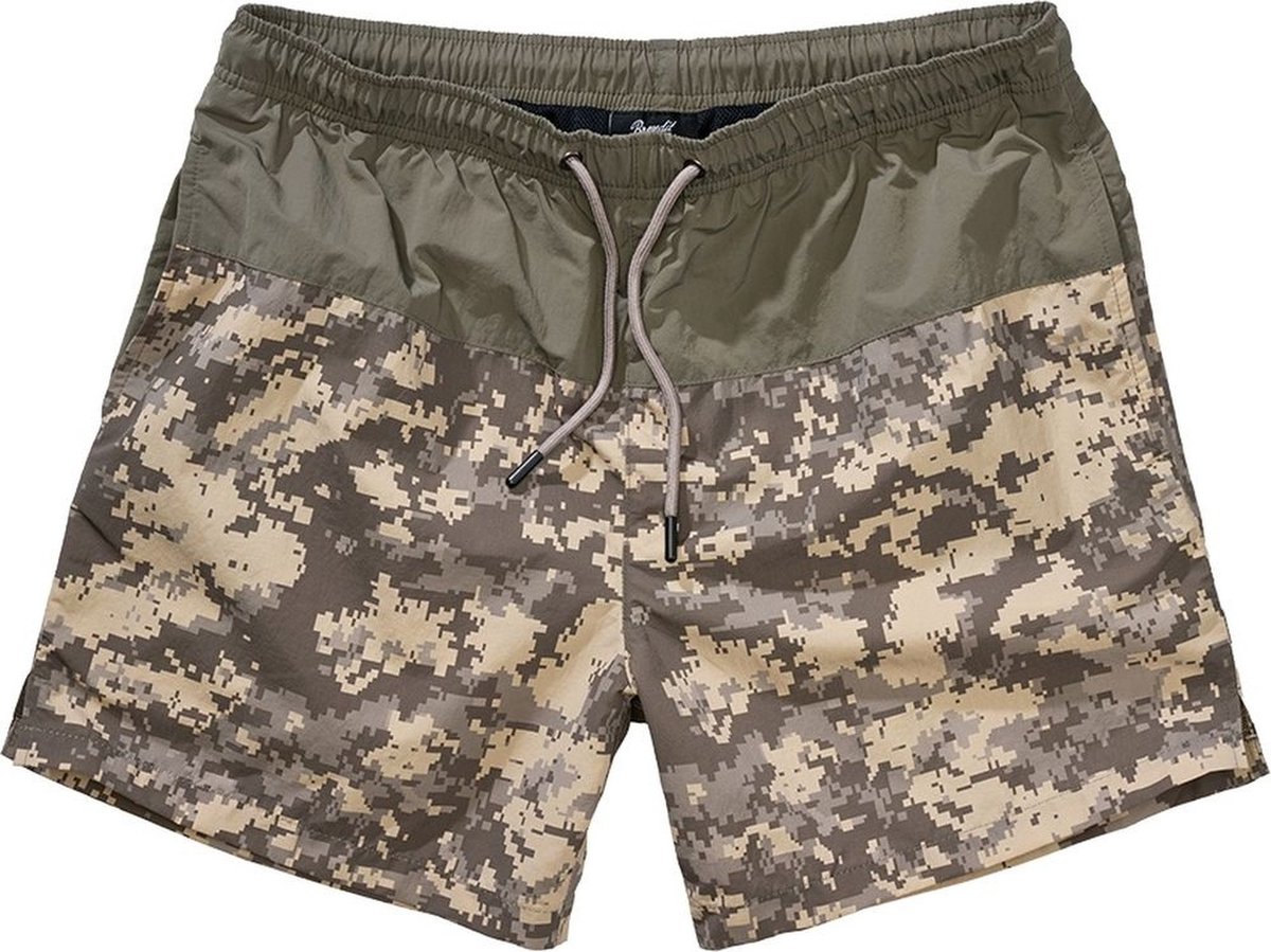 Brandit - Basic Zwemshorts - S - Olijfgroen/Bruin