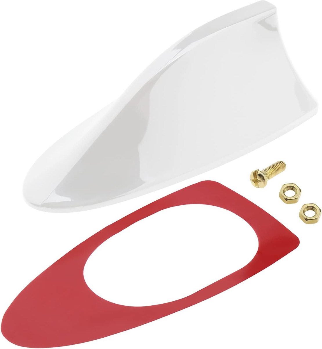 Lord of the Tools Witte Plastic Auto Haaivin Antenne Cover Dak Antenne Versterker Booster FM/AM Radio Signaal Antenne Voertuig Haaivin Tape Base waterdicht voor Auto SUV met Lijm