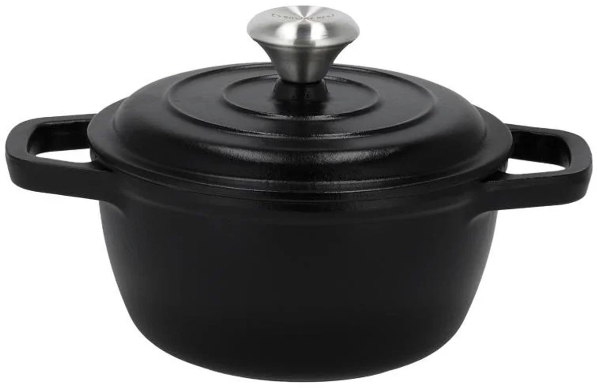 Silvercrest Gietijzeren braadpan - Zwart - 16 cm / 1.35L - Geschikt voor alle soorten kookplaten, inclusief inductie