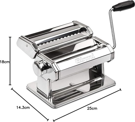 Pastamachine - 9 Instelbare Deegdiktes - 15 cm Aluminium Walsen - RVS Behuizing - Handmatige Pastamaker - Pasta Maker voor Verse Pasta - Keuken — afbeelding 4