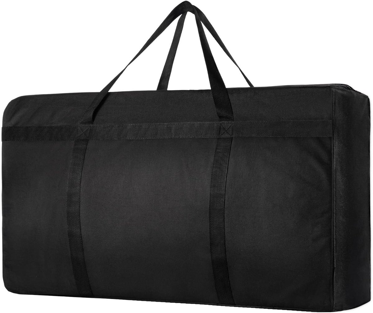 Extra Grote Reistas voor Reizen, Vouwbare Tas met Verstevigde Handvatten voor Kleding en Verhuisspullen, Ruimtebesparende Opbergzak met Sterke Rits, 90L, Zwart