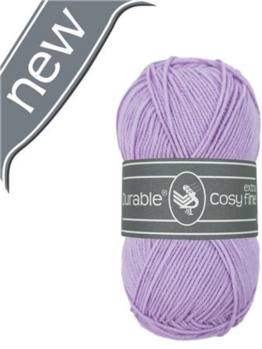 10 x Durable Cosy extra fine - katoen en acrylgaren - Pastel Lilac (268) - haakgaren/breigaren - naald 3 a 3,5mm