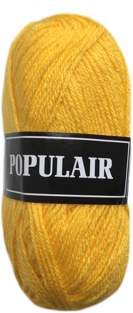 Beijer Populair acryl garen - kanarie geel (72) - 1 bol haakgaren/breigaren - naald 3,5 a 4mm