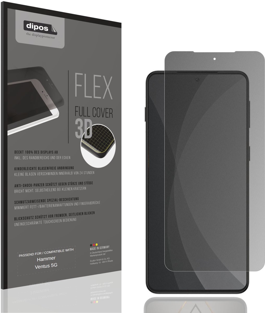 dipos FLEX – Matte Privacy Screenprotector geschikt voor Hammer Ventus 5G | Volledige Schermbescherming | Case-Friendly