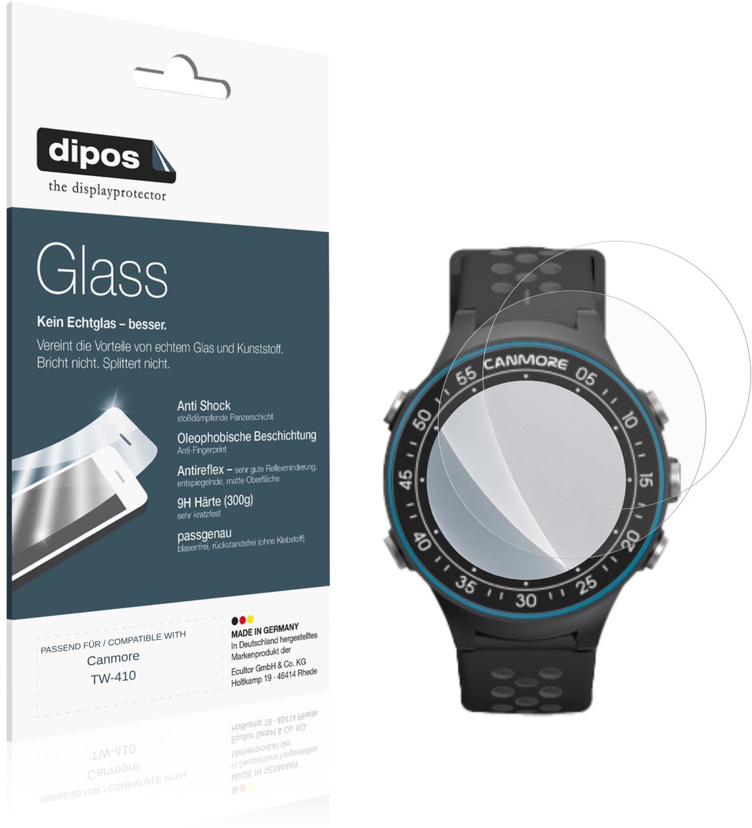 dipos – 2x Matte Pantserfolie geschikt voor Canmore TW-410 | 9H Screenprotector