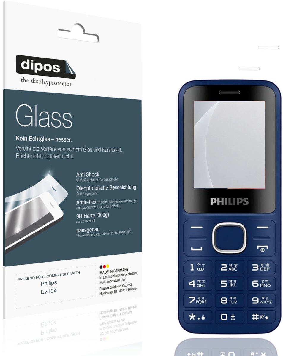 dipos – 2x Matte Pantserfolie geschikt voor Philips E2104 | 9H Screenprotector