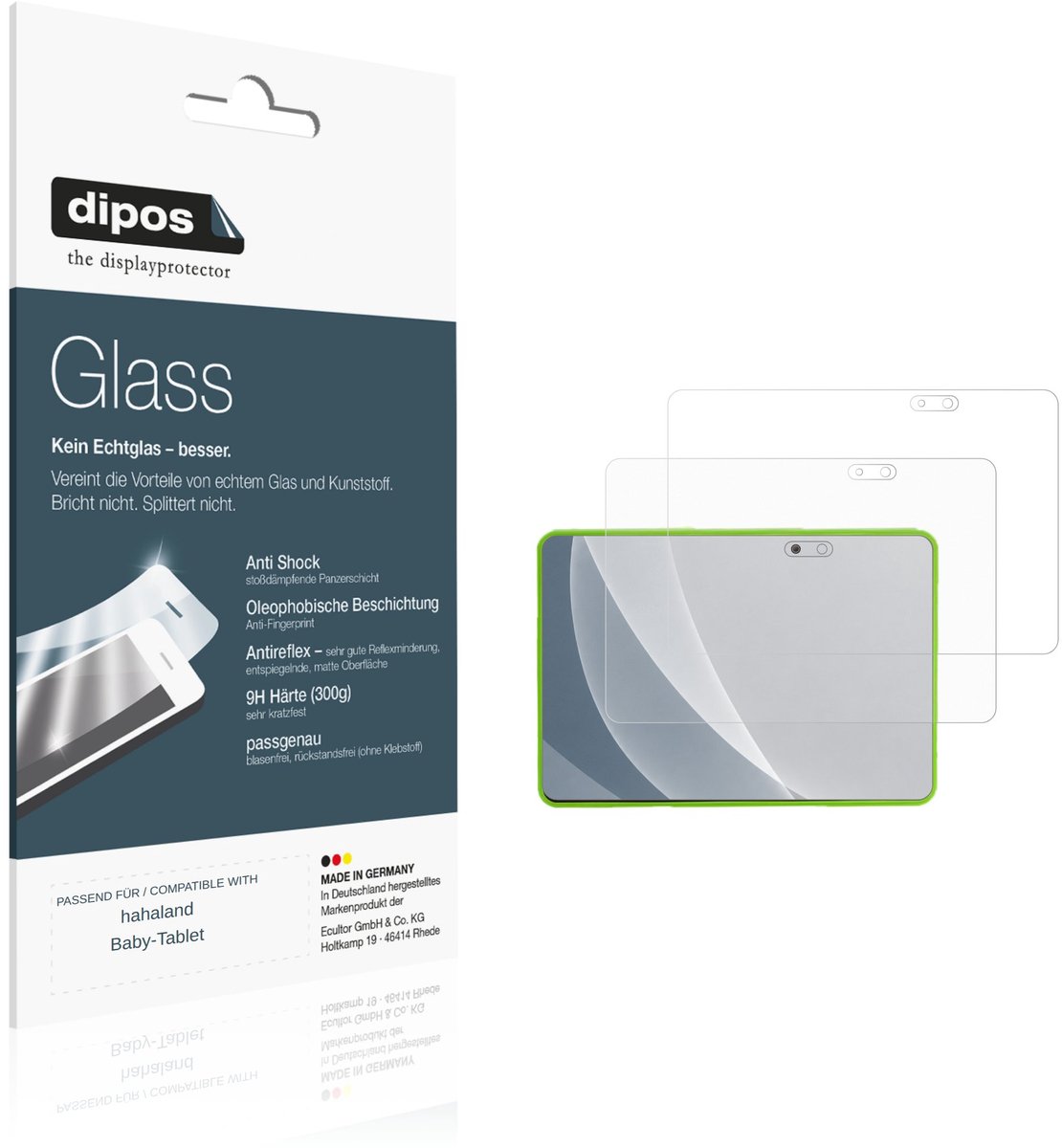 dipos – 2x Matte Pantserfolie geschikt voor hahaland Baby-Tablet | 9H Screenprotector