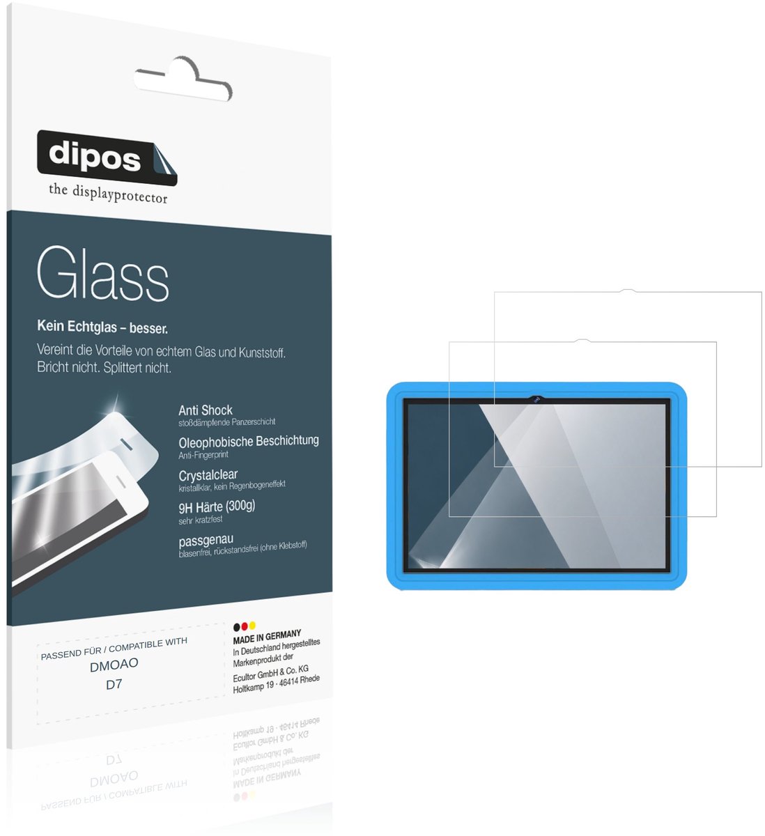 dipos – 2x Pantserfolie geschikt voor DMOAO D7 | 9H Screenprotector