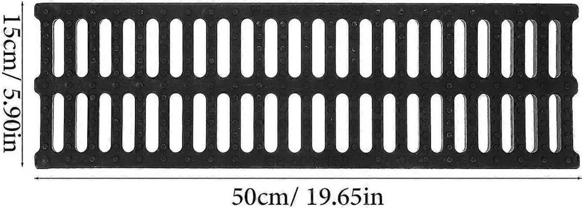 Afvoerdeksel, 1 stuk, kunststof afvoerrooster, kunststof afvoerfilter, afvoeruitlaat, garageafvoerdeksel, buitenafvoerdeksel, 19,6 x 5,9 x 0,7 inch
